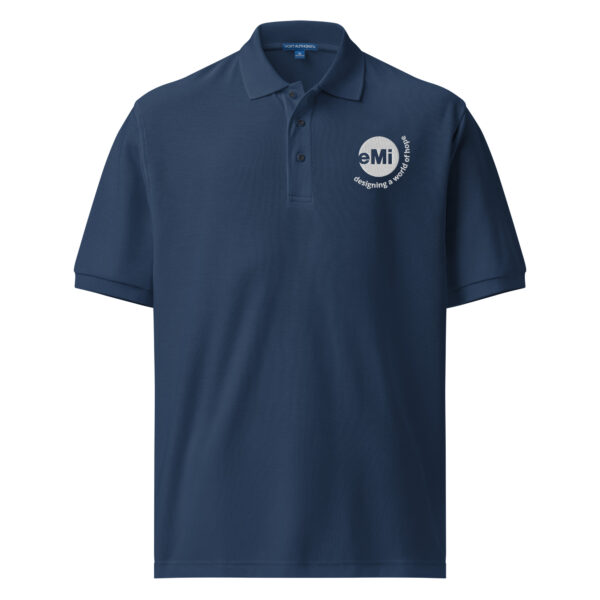 Men's Embroidered Premium Polo - Blue - Image 2