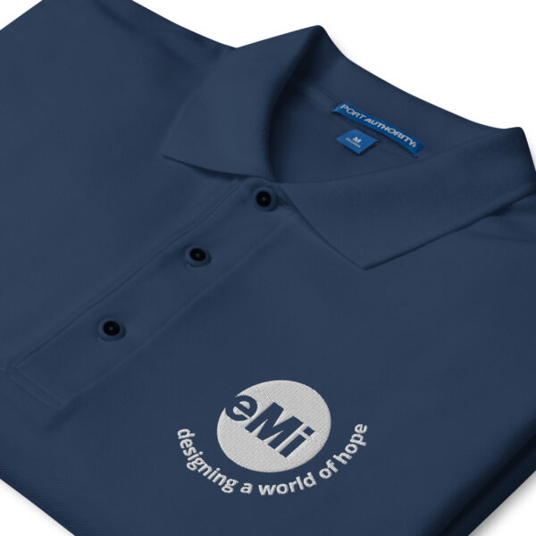 Men's Embroidered Premium Polo - Blue - Image 4